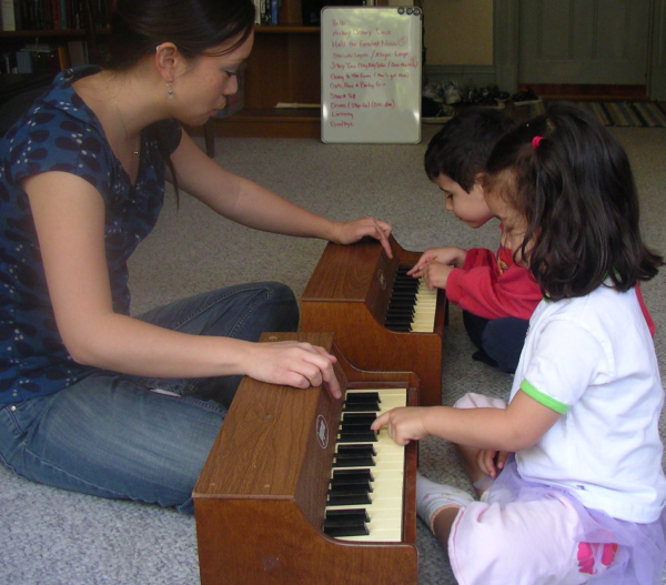Akiko with students